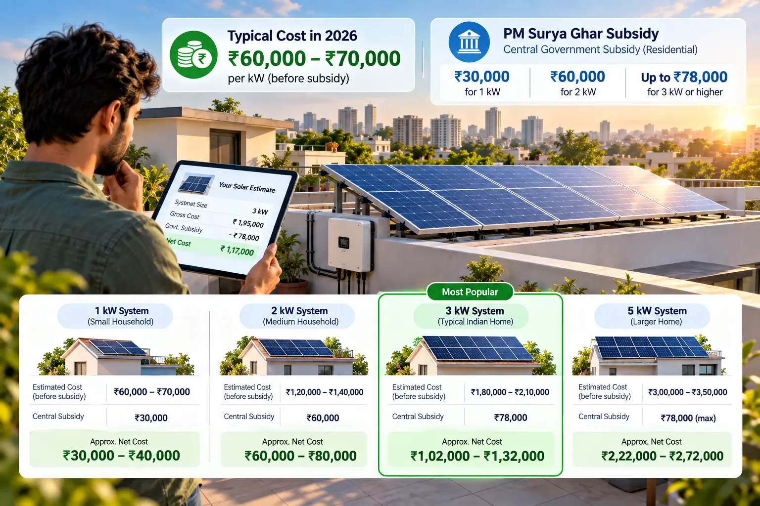 How Much Does a Rooftop Solar System Cost in India in 2026?